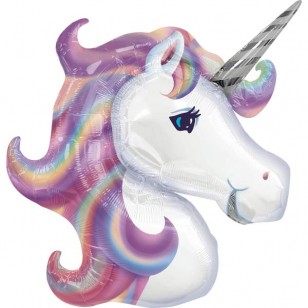 Pastel Unicorn Head Supershape Balloon